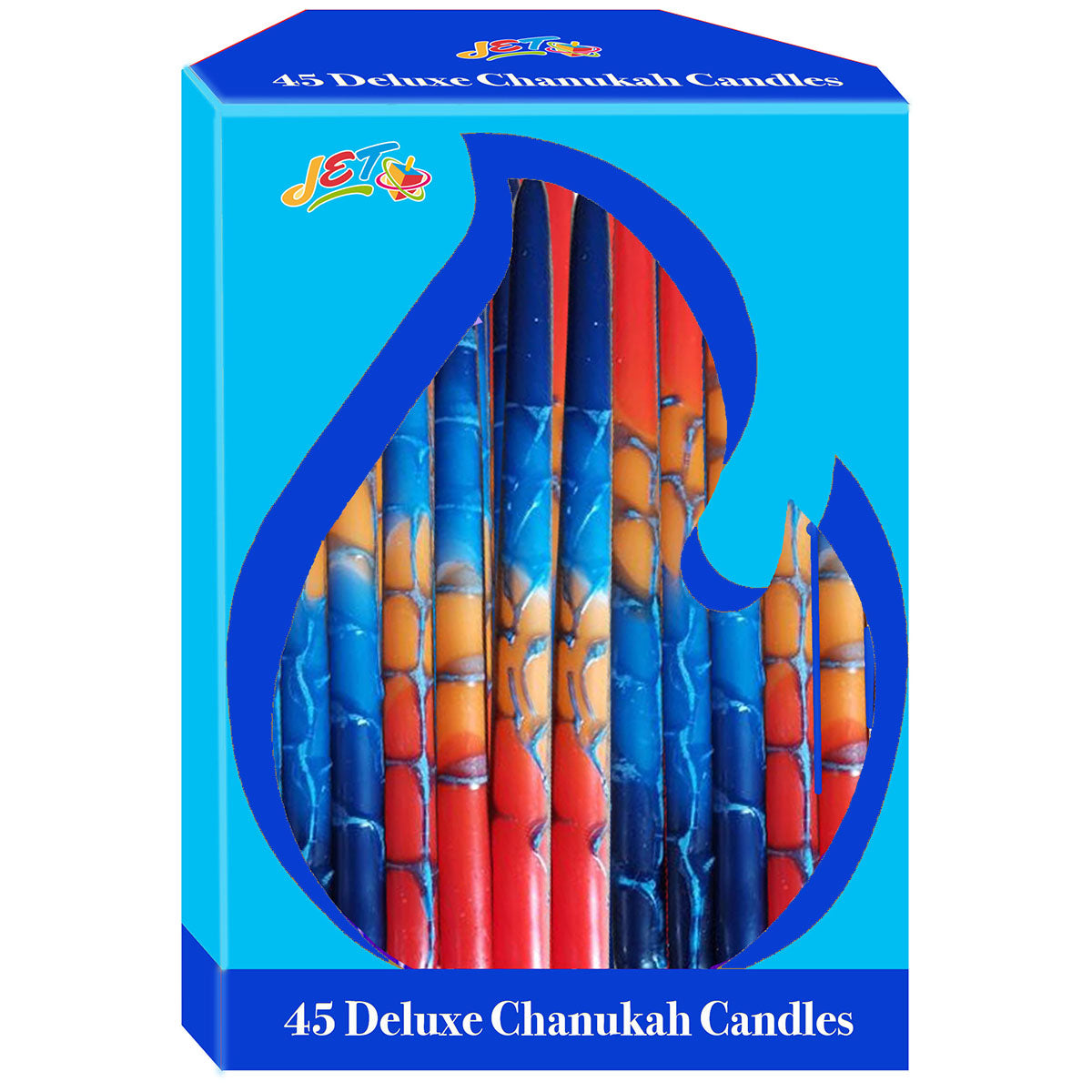 45 - Deluxe Chanukah Candels (orange/blue)