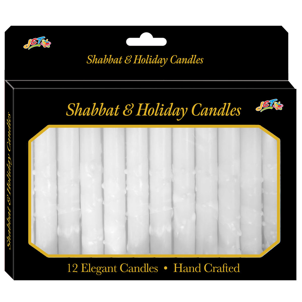 12 Shabbat Candles - Fancy White
