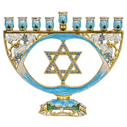 Menorah, jeweled, star