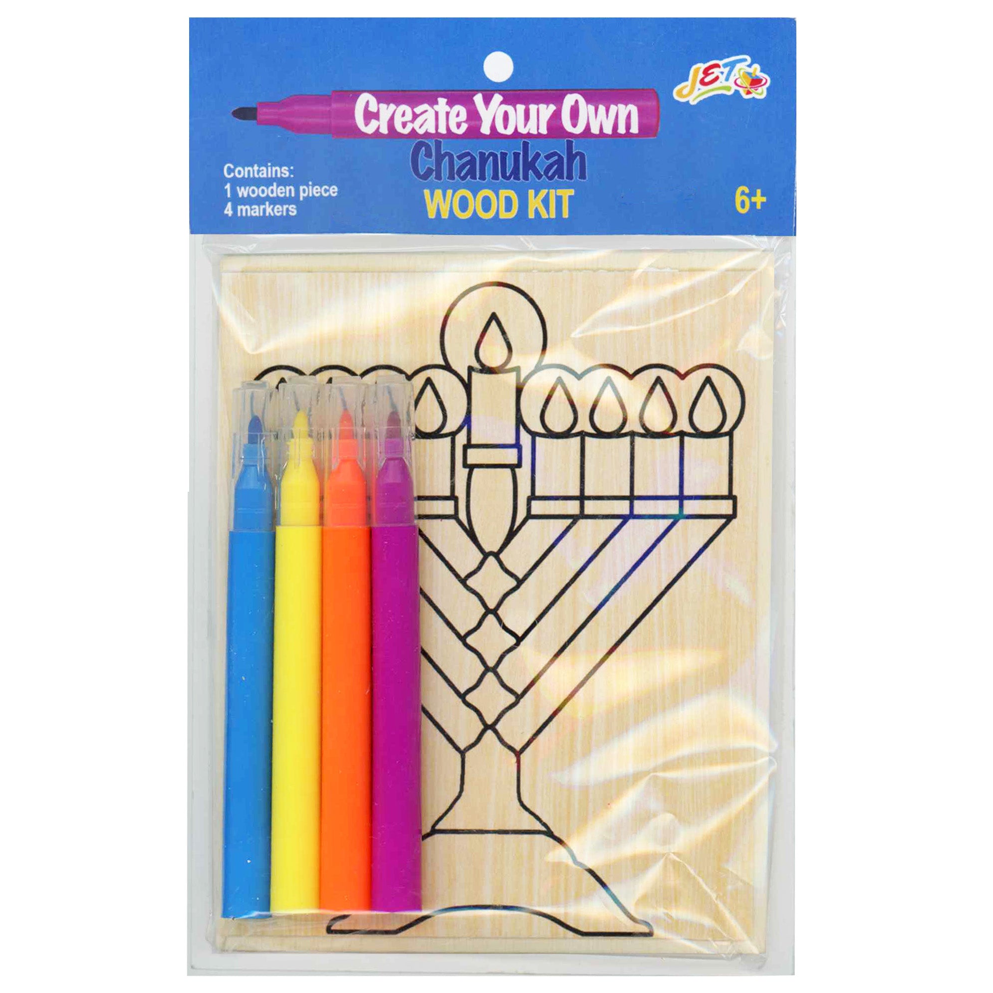 Menorah Wood Coloring Kit