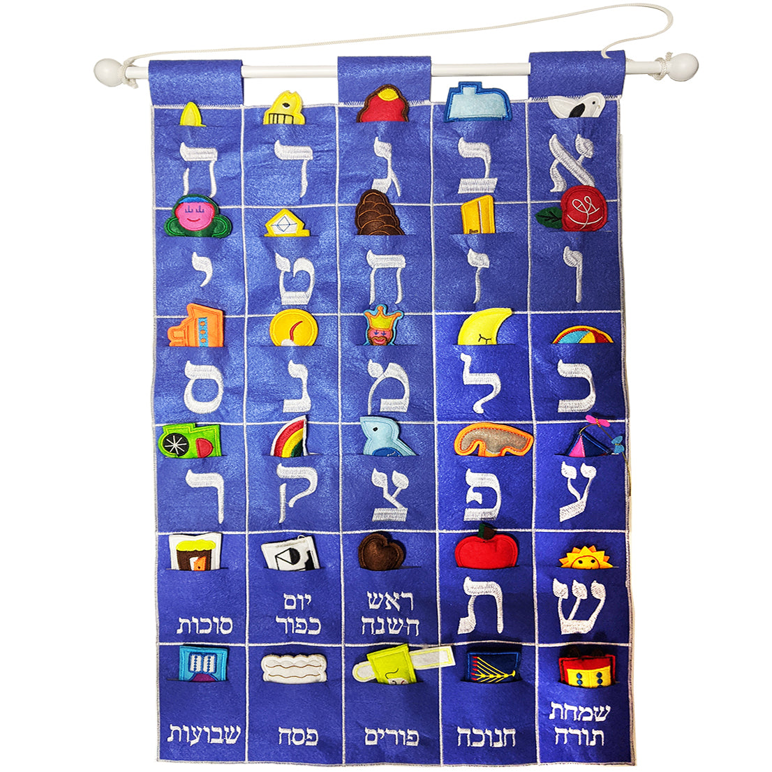 Aleph Bet Wall Hangings (Blue)