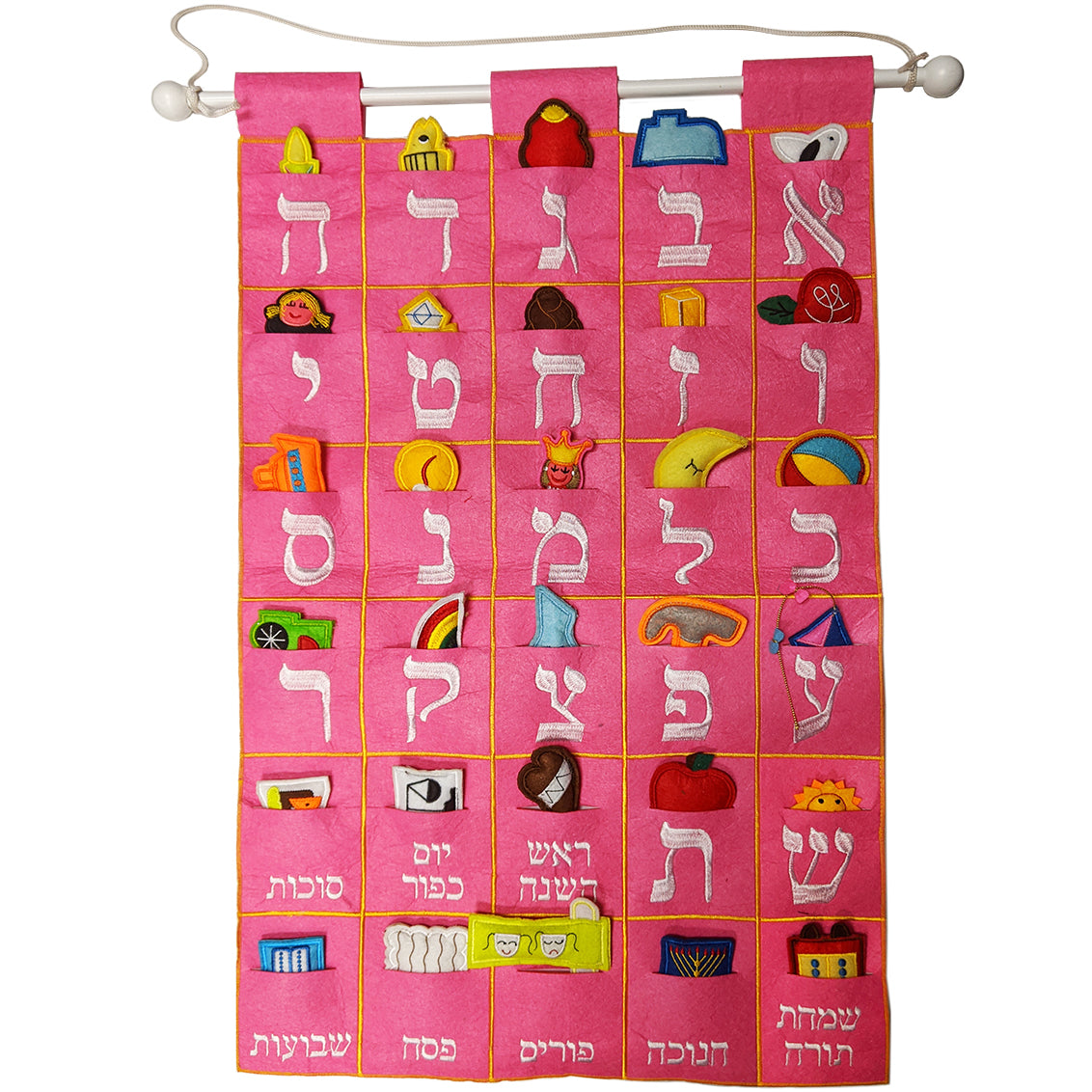 Aleph Bet Wallhangings (Pink)