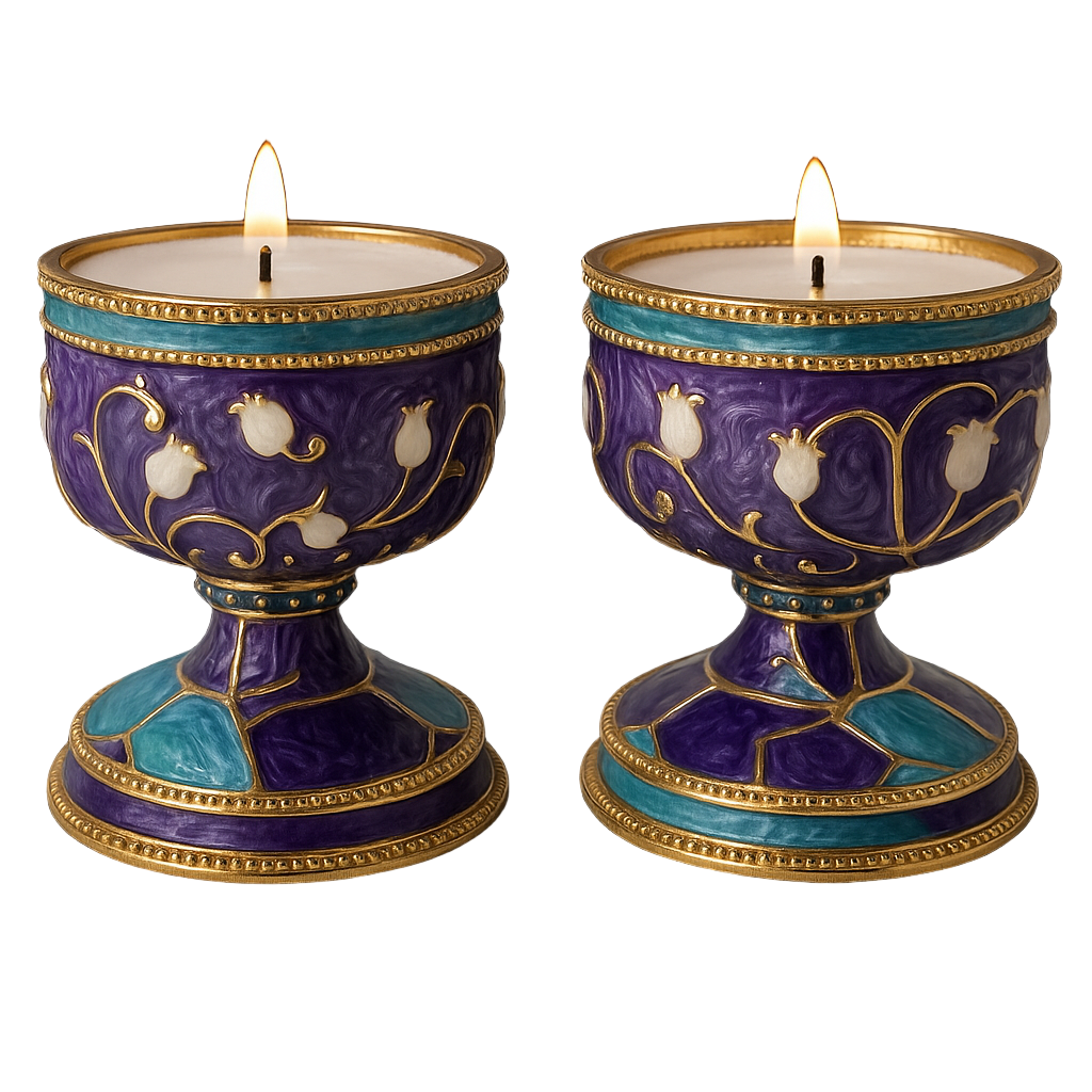 Candlesticks, jeweled, ~" PAIR